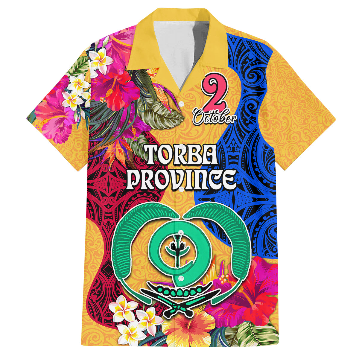 Personalised Torba Day Kid Hawaiian Shirt Proud To Be A Ni-Van Beauty Pacific Flower LT03 Kid Yellow - Polynesian Pride
