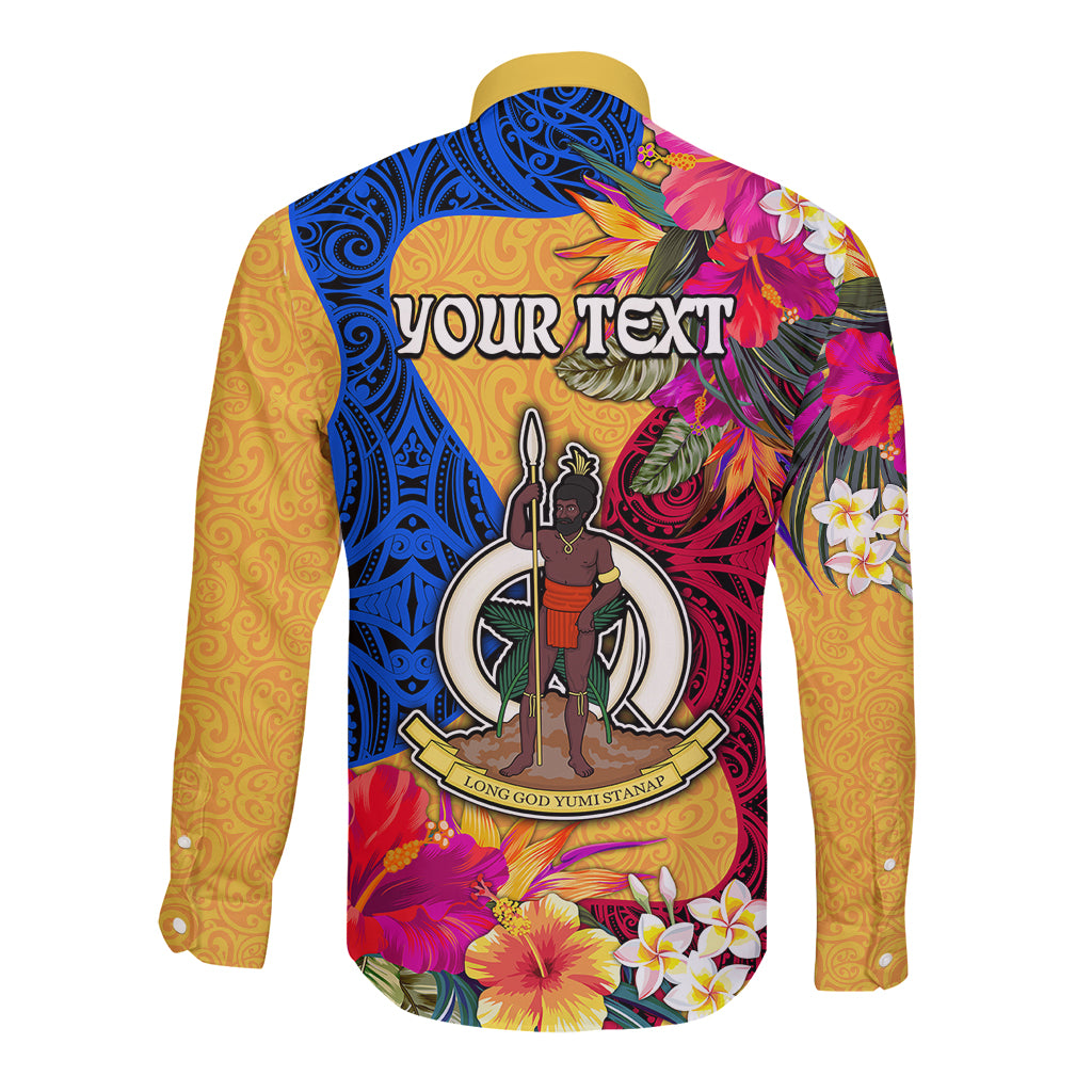 Personalised Torba Day Long Sleeve Button Shirt Proud To Be A Ni-Van Beauty Pacific Flower LT03 - Polynesian Pride