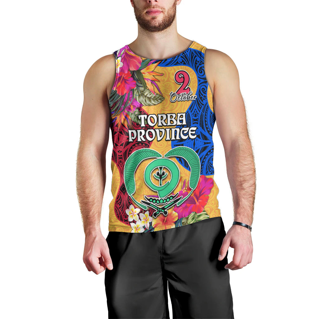 Personalised Torba Day Men Tank Top Proud To Be A Ni-Van Beauty Pacific Flower LT03 - Polynesian Pride