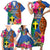 Tafea Day Family Matching Short Sleeve Bodycon Dress and Hawaiian Shirt Proud To Be A Ni-Van Beauty Pacific Flower LT03 Blue - Polynesian Pride