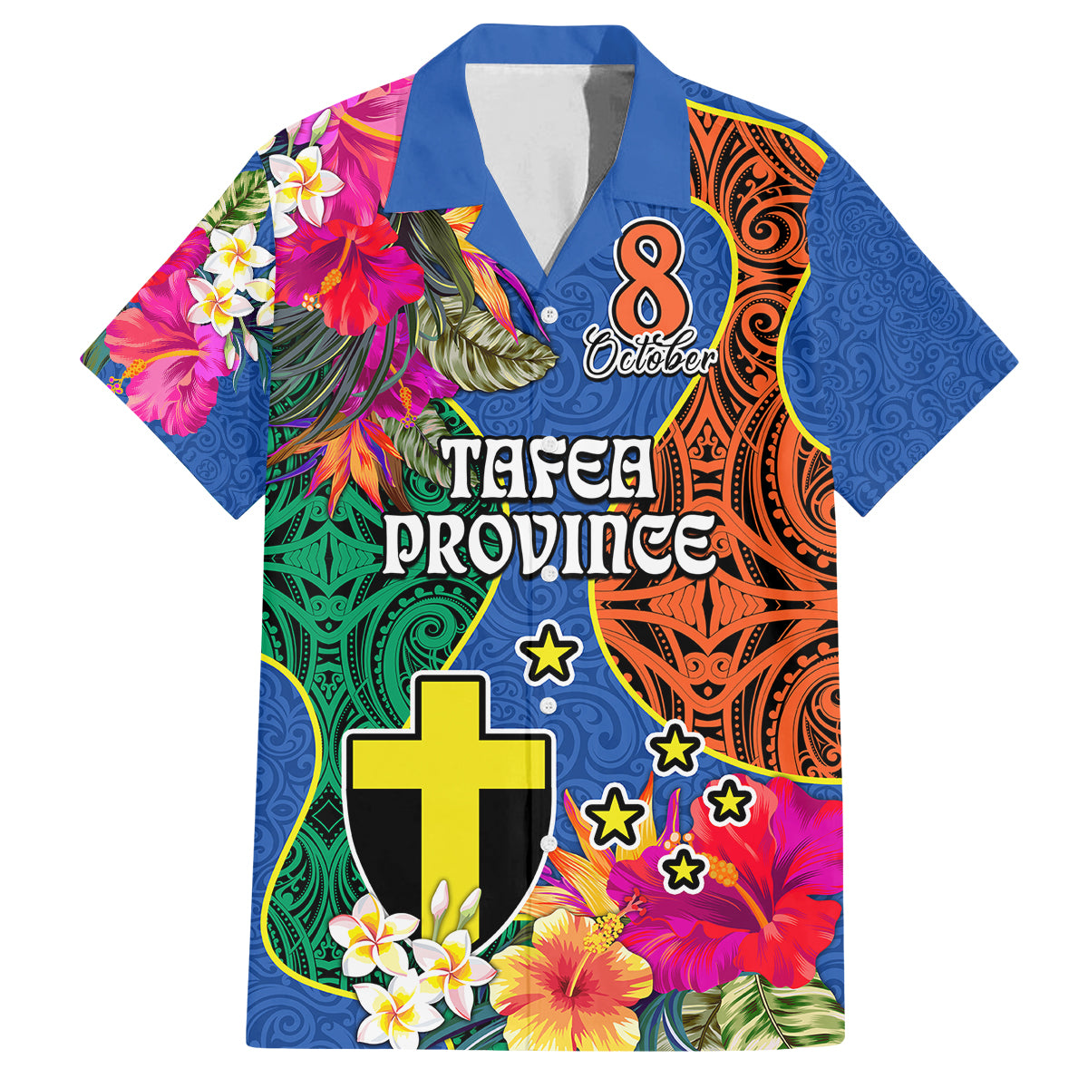 Personalised Tafea Day Kid Hawaiian Shirt Proud To Be A Ni-Van Beauty Pacific Flower LT03 Kid Blue - Polynesian Pride