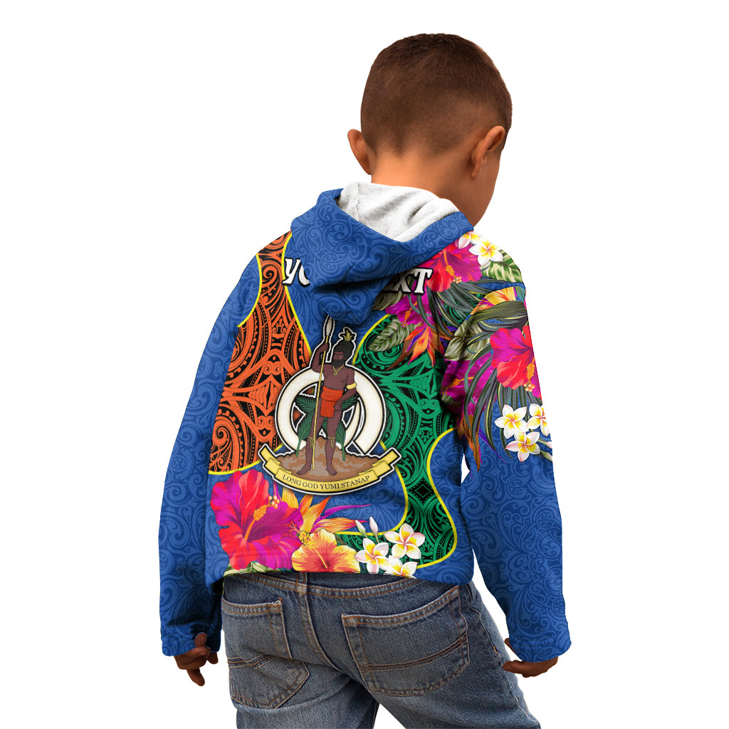 Personalised Tafea Day Kid Hoodie Proud To Be A Ni-Van Beauty Pacific Flower LT03 - Polynesian Pride