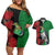 New Zealand Kereru And Pohutukawa Couples Matching Off Shoulder Short Dress and Hawaiian Shirt Maori Tribal Tattoo