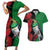 New Zealand Kereru And Pohutukawa Couples Matching Short Sleeve Bodycon Dress and Hawaiian Shirt Maori Tribal Tattoo