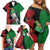 New Zealand Kereru And Pohutukawa Family Matching Off Shoulder Short Dress and Hawaiian Shirt Maori Tribal Tattoo