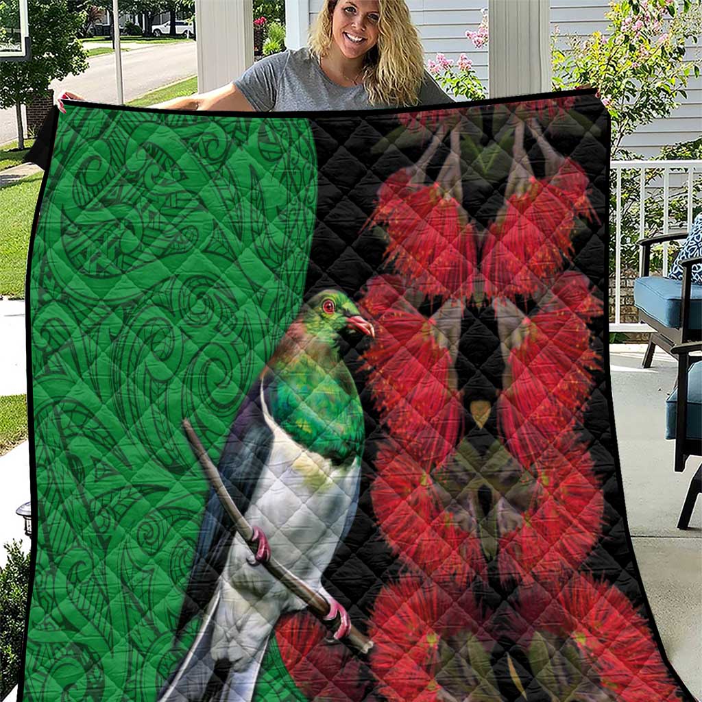 New Zealand Kereru And Pohutukawa Quilt Maori Tribal Tattoo