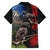 New Zealand Kea And Pohutukawa Family Matching Short Sleeve Bodycon Dress and Hawaiian Shirt With The Mountain Landscape