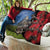 New Zealand Kea And Pohutukawa Quilt With The Mountain Landscape