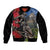 New Zealand Kea And Pohutukawa Sleeve Zip Bomber Jacket With The Mountain Landscape