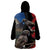 New Zealand Kea And Pohutukawa Wearable Blanket Hoodie With The Mountain Landscape