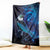 New Zealand Tui Bird Blanket The Pleiades Star Cluster and Koru Tribal Tattoo Galaxy Vibe