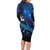 New Zealand Tui Bird Family Matching Long Sleeve Bodycon Dress and Hawaiian Shirt The Pleiades Star Cluster and Koru Tribal Tattoo Galaxy Vibe