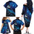 New Zealand Tui Bird Family Matching Off The Shoulder Long Sleeve Dress and Hawaiian Shirt The Pleiades Star Cluster and Koru Tribal Tattoo Galaxy Vibe