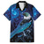 New Zealand Tui Bird Family Matching Off The Shoulder Long Sleeve Dress and Hawaiian Shirt The Pleiades Star Cluster and Koru Tribal Tattoo Galaxy Vibe