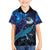 New Zealand Tui Bird Family Matching Off The Shoulder Long Sleeve Dress and Hawaiian Shirt The Pleiades Star Cluster and Koru Tribal Tattoo Galaxy Vibe