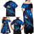 New Zealand Tui Bird Family Matching Off Shoulder Maxi Dress and Hawaiian Shirt The Pleiades Star Cluster and Koru Tribal Tattoo Galaxy Vibe