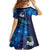 New Zealand Tui Bird Family Matching Off Shoulder Short Dress and Hawaiian Shirt The Pleiades Star Cluster and Koru Tribal Tattoo Galaxy Vibe