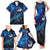 New Zealand Tui Bird Family Matching Tank Maxi Dress and Hawaiian Shirt The Pleiades Star Cluster and Koru Tribal Tattoo Galaxy Vibe