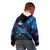 New Zealand Tui Bird Kid Hoodie The Pleiades Star Cluster and Koru Tribal Tattoo Galaxy Vibe