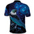 New Zealand Tui Bird Polo Shirt The Pleiades Star Cluster and Koru Tribal Tattoo Galaxy Vibe