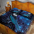 New Zealand Tui Bird Quilt Bed Set The Pleiades Star Cluster and Koru Tribal Tattoo Galaxy Vibe