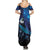 New Zealand Tui Bird Summer Maxi Dress The Pleiades Star Cluster and Koru Tribal Tattoo Galaxy Vibe