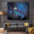 New Zealand Tui Bird Tapestry The Pleiades Star Cluster and Koru Tribal Tattoo Galaxy Vibe