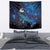 New Zealand Tui Bird Tapestry The Pleiades Star Cluster and Koru Tribal Tattoo Galaxy Vibe