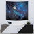 New Zealand Tui Bird Tapestry The Pleiades Star Cluster and Koru Tribal Tattoo Galaxy Vibe