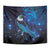 New Zealand Tui Bird Tapestry The Pleiades Star Cluster and Koru Tribal Tattoo Galaxy Vibe