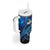 New Zealand Tui Bird Tumbler With Handle The Pleiades Star Cluster and Koru Tribal Tattoo Galaxy Vibe