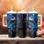 New Zealand Tui Bird Tumbler With Handle The Pleiades Star Cluster and Koru Tribal Tattoo Galaxy Vibe