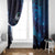 New Zealand Tui Bird Window Curtain The Pleiades Star Cluster and Koru Tribal Tattoo Galaxy Vibe