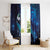 New Zealand Tui Bird Window Curtain The Pleiades Star Cluster and Koru Tribal Tattoo Galaxy Vibe