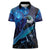 New Zealand Tui Bird Women Polo Shirt The Pleiades Star Cluster and Koru Tribal Tattoo Galaxy Vibe