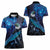 New Zealand Tui Bird Women Polo Shirt The Pleiades Star Cluster and Koru Tribal Tattoo Galaxy Vibe