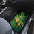 New Zealand Kākāpō Car Mats Silver Fern with Close up of Green Fern Leaves and Maori Tattoo