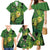 New Zealand Kākāpō Family Matching Mermaid Dress and Hawaiian Shirt Silver Fern with Close up of Green Fern Leaves and Maori Tattoo