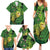 New Zealand Kākāpō Family Matching Summer Maxi Dress and Hawaiian Shirt Silver Fern with Close up of Green Fern Leaves and Maori Tattoo