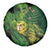 New Zealand Kākāpō Spare Tire Cover Silver Fern with Close up of Green Fern Leaves and Maori Tattoo