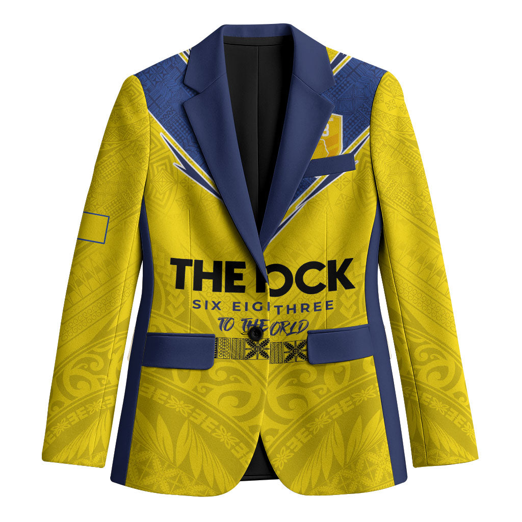 Niue Rugby Custom Blazer Six Eight Three to The World - Hiapo Tribal Motif LT03 Unisex Multicolor - Polynesian Pride