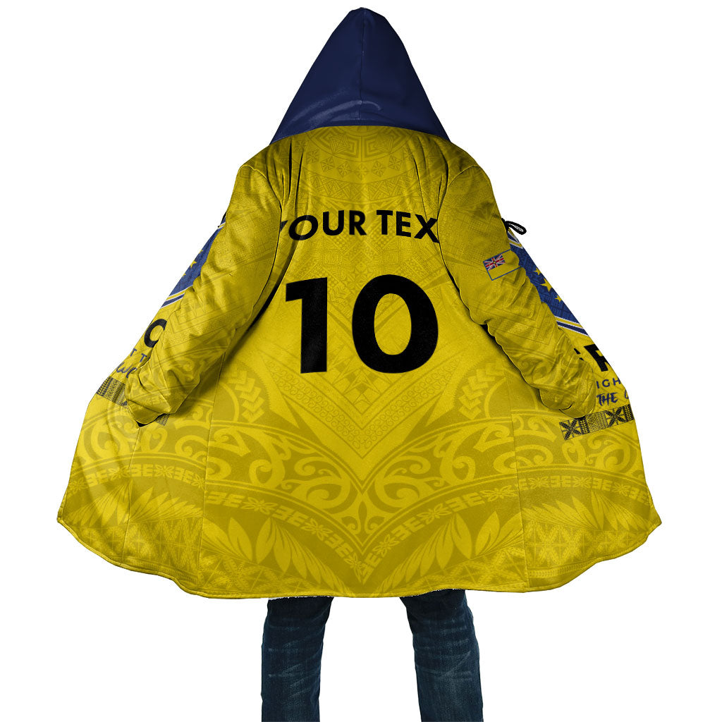 Niue Rugby Custom Cloak Six Eight Three to The World - Hiapo Tribal Motif LT03 Unisex Multicolor - Polynesian Pride