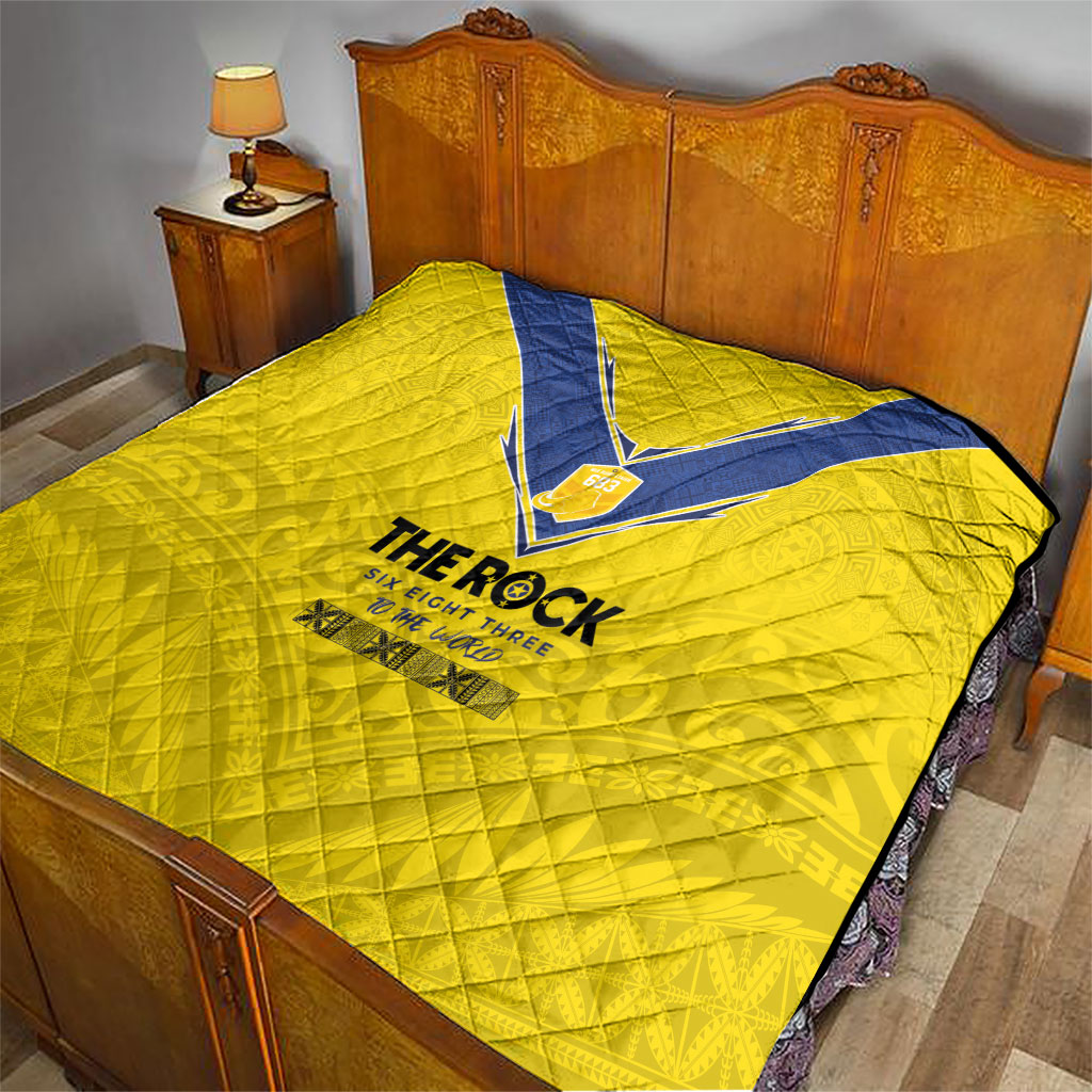 Niue Rugby Quilt Six Eight Three to The World - Hiapo Tribal Motif LT03 - Polynesian Pride