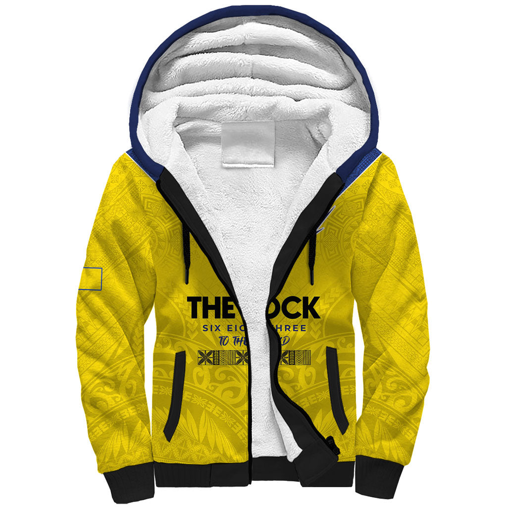 Niue Rugby Custom Sherpa Hoodie Six Eight Three to The World - Hiapo Tribal Motif LT03 Unisex Multicolor - Polynesian Pride