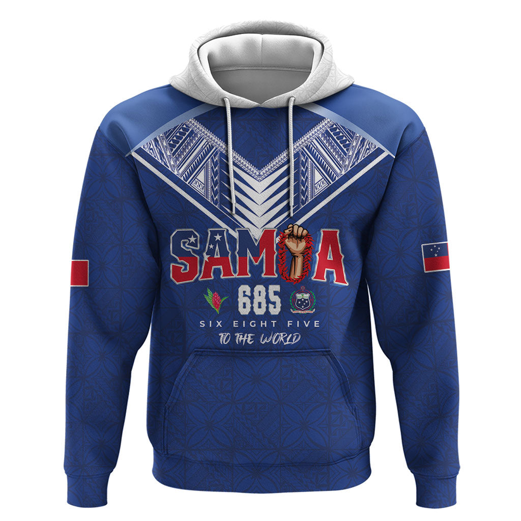 Samoa Rugby Custom Hoodie Six Eight Five to The World - Pacific Motif