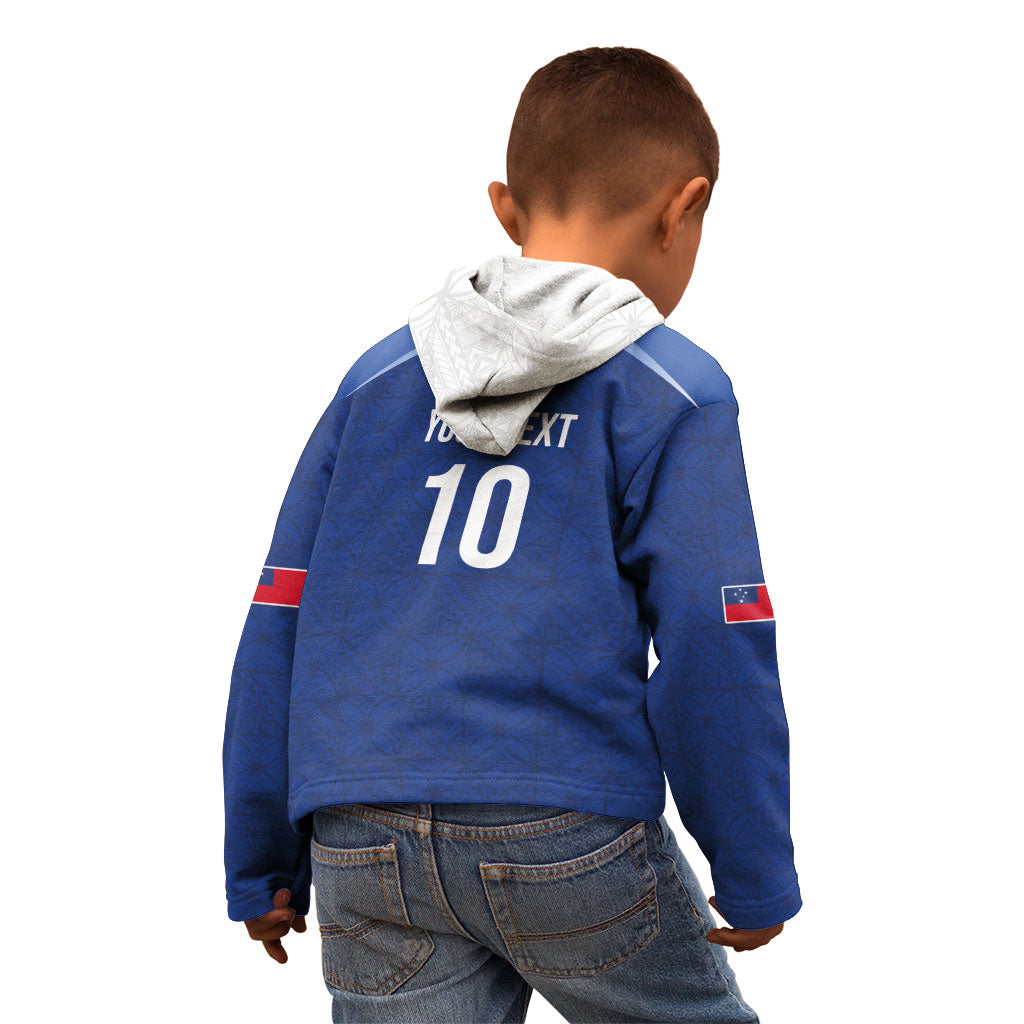 Samoa Rugby Custom Kid Hoodie Six Eight Five to The World - Pacific Motif LT03 - Polynesian Pride