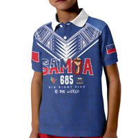 Samoa Rugby Custom Kid Polo Shirt Six Eight Five to The World - Pacific Motif LT03 Kid Multicolor - Polynesian Pride