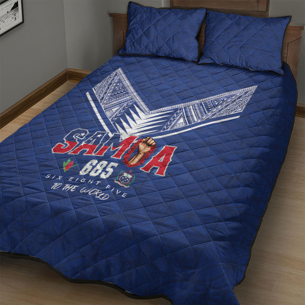 Samoa Rugby Quilt Bed Set Six Eight Five to The World - Pacific Motif