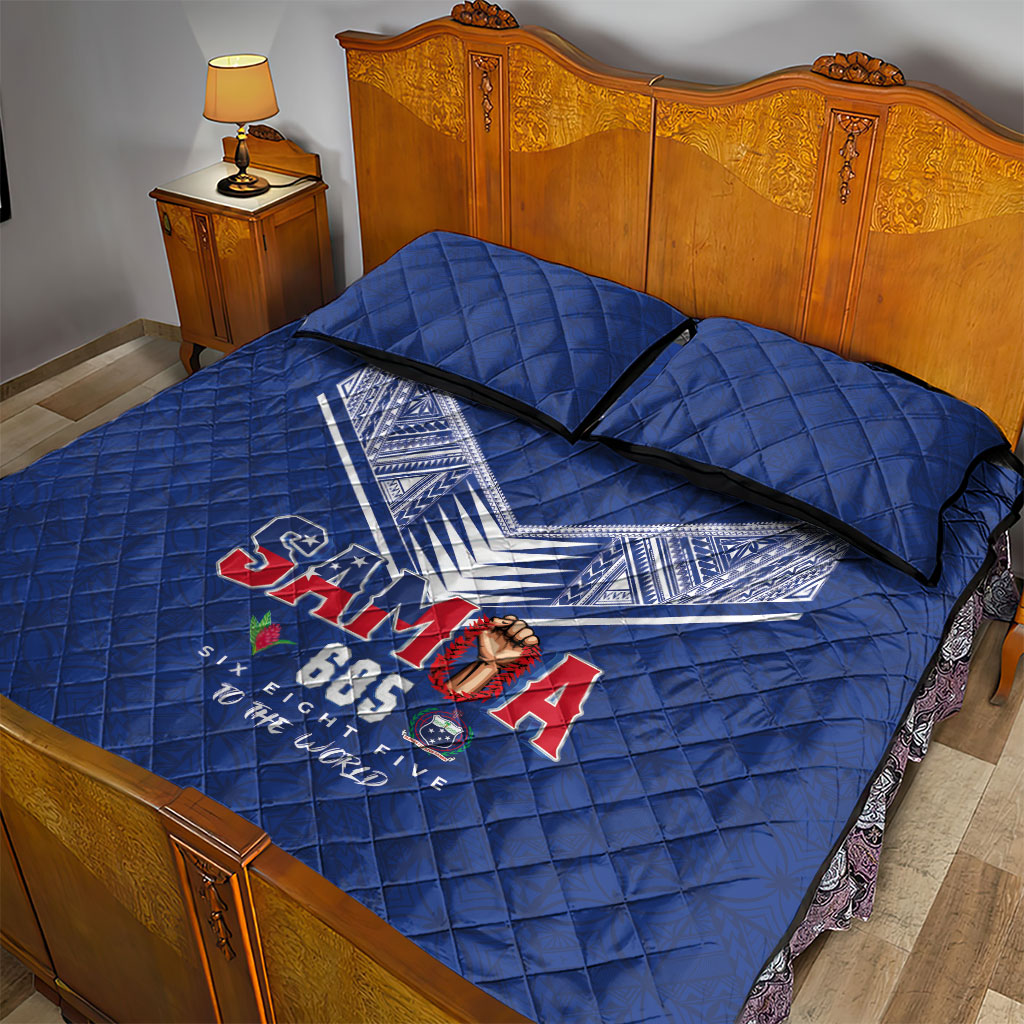 Samoa Rugby Quilt Bed Set Six Eight Five to The World - Pacific Motif