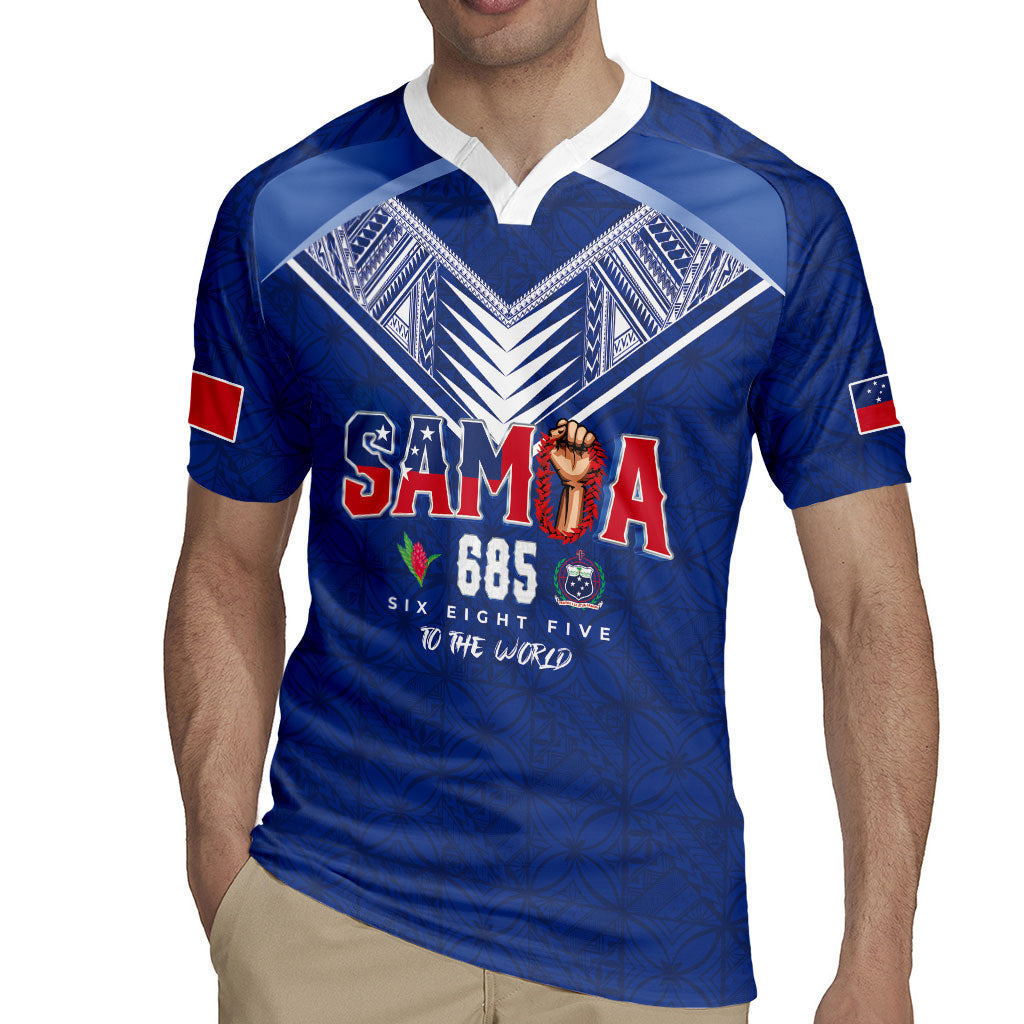 Samoa Rugby Custom Rugby Jersey Six Eight Five to The World - Pacific Motif LT03 - Polynesian Pride